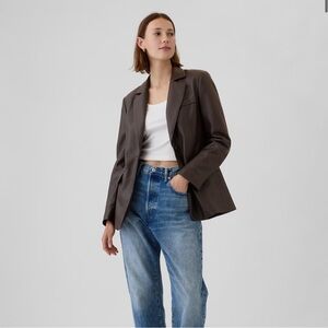 Black GAP Vegan Leather Blazer